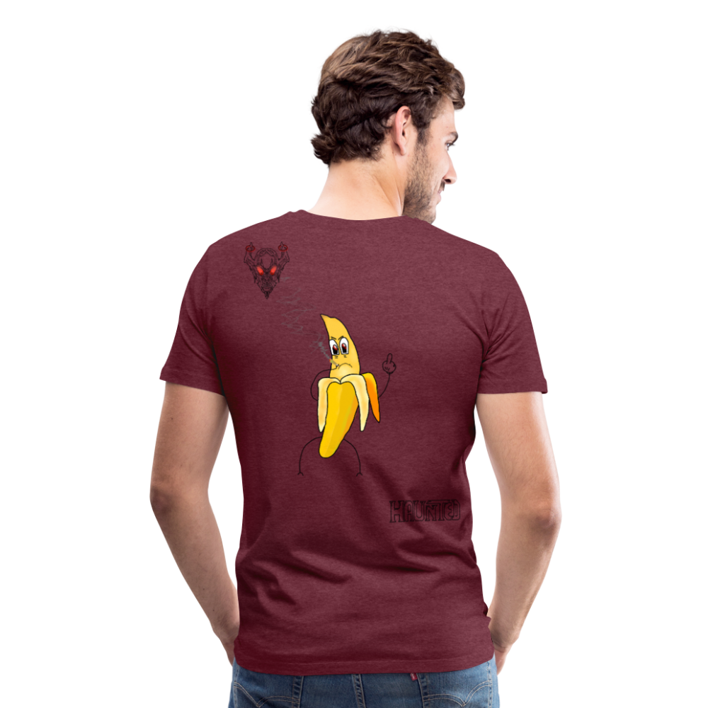Man T-Shirt Pissed Bananna - Bordeauxrot meliert