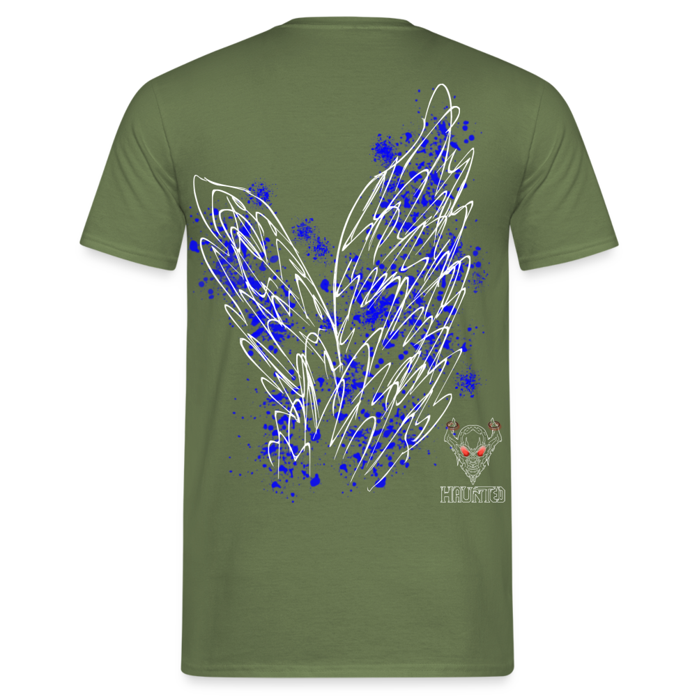 Men T-Shirt Blue Wings - Militärgrün