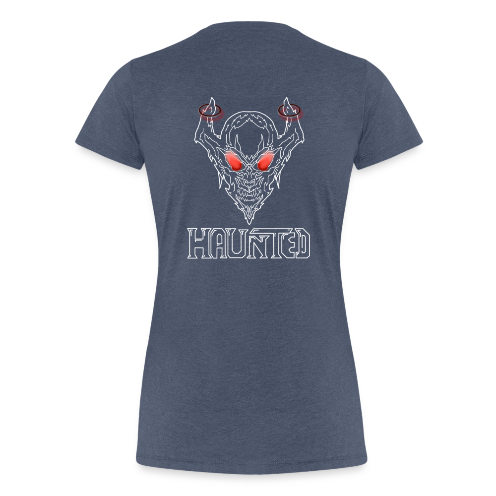 Women T-Shirt Deamon White - Blau meliert