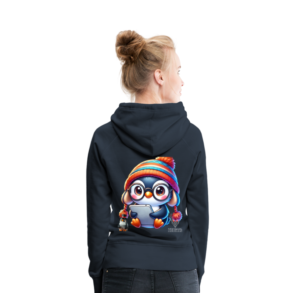 Women Hoodie KasPenguin with Pad - Navy