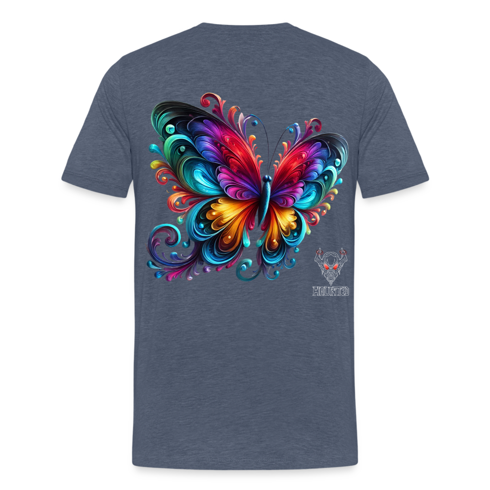 Men T-Shirt Radiant Butterfly Art - Blau meliert