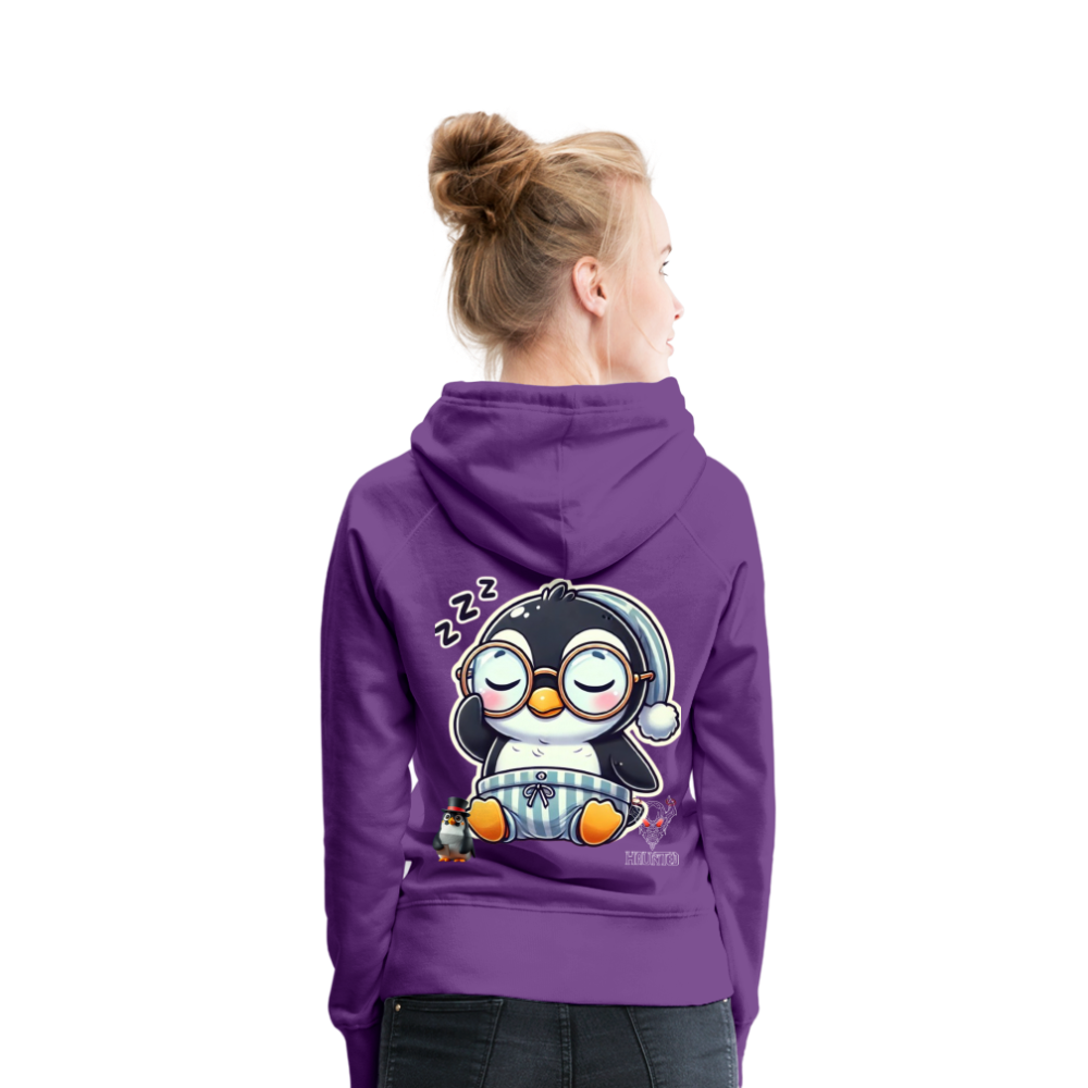 Women Hoodie Sleepy KasPenguin - Purple