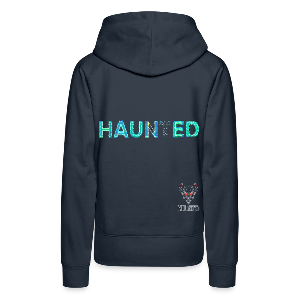 Women Hoodie Neon Surge Aura - Navy