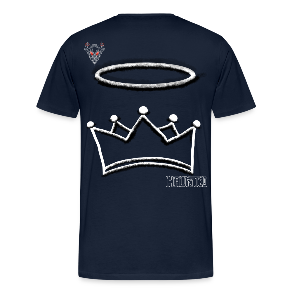 Man T-Shirt Crown and Ring Light - Navy