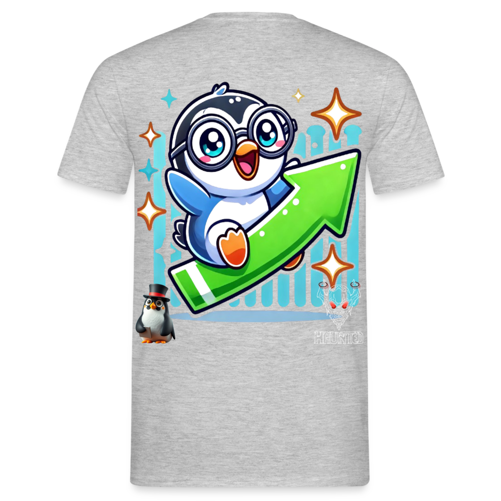 Men T-Shirt KasPenguin Riding the Trend - Grau meliert