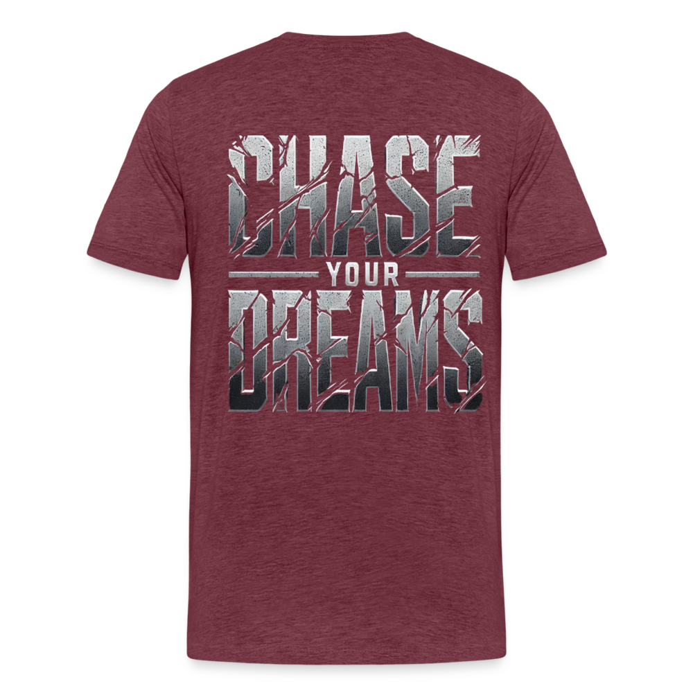 Men T-Shirt Chase Your Dreams - Bordeauxrot meliert