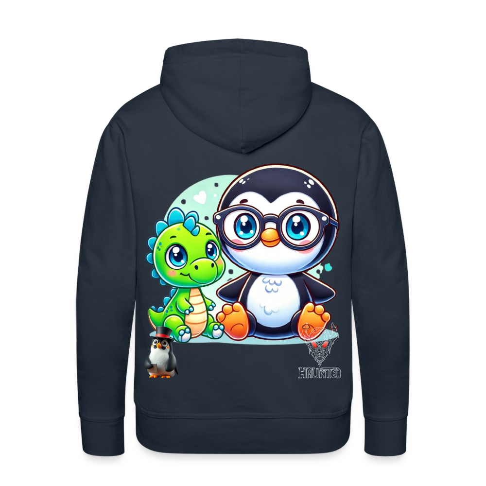 Men Hoodie KasPenguin with Dinosaur - Navy