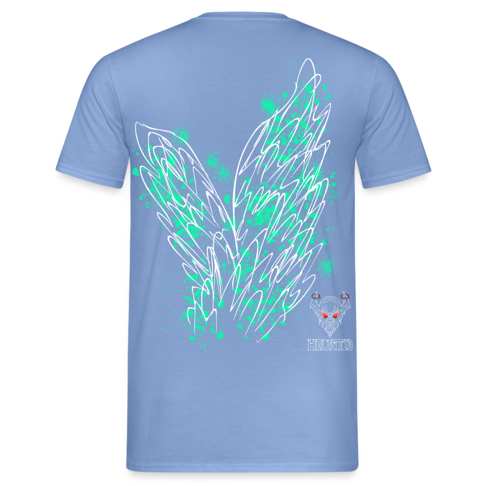 Men T-Shirt Turquoise Wings - carolina blue