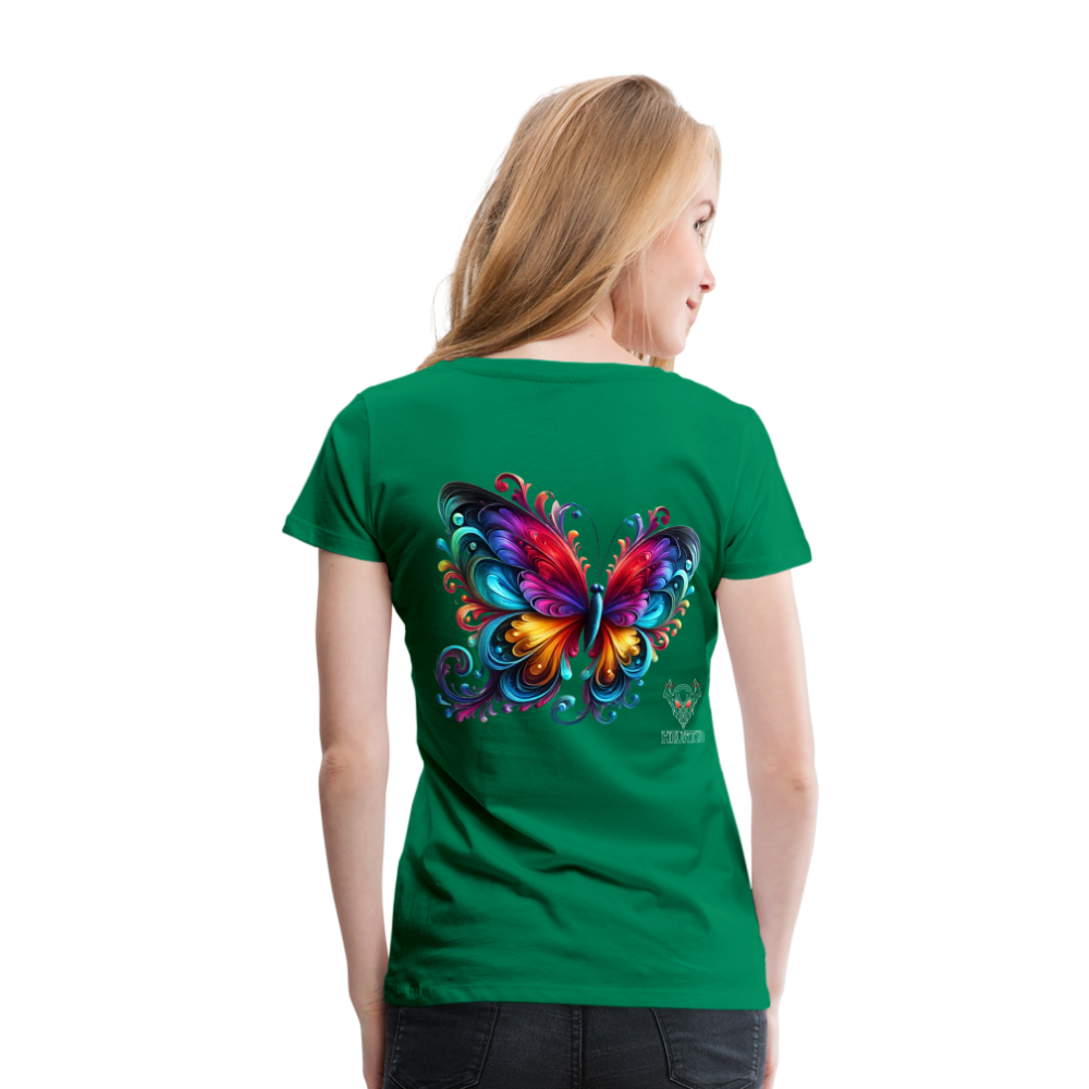 Woman T-Shirt Radiant Butterfly Art - Kelly Green