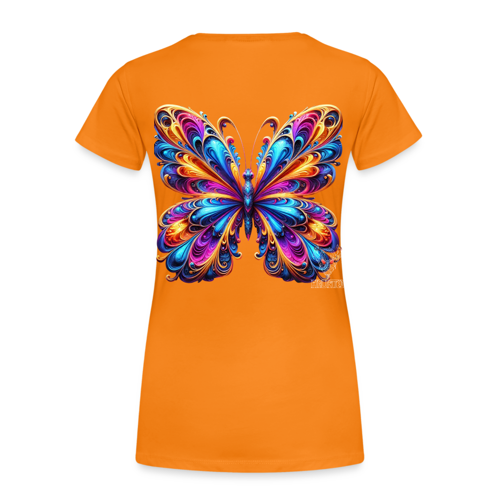Woman T-Shirt Vibrant Butterfly Elegance - Orange