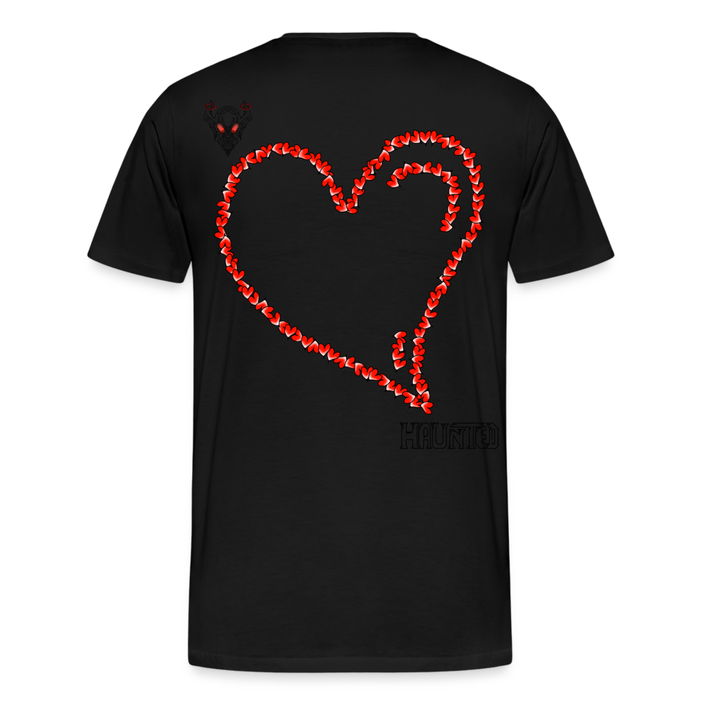 Man T-Shirt Hearts Dark - Schwarz