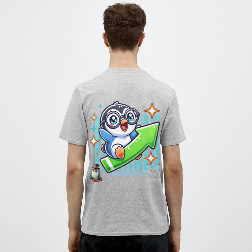 Men T-Shirt KasPenguin Riding the Trend - Grau meliert