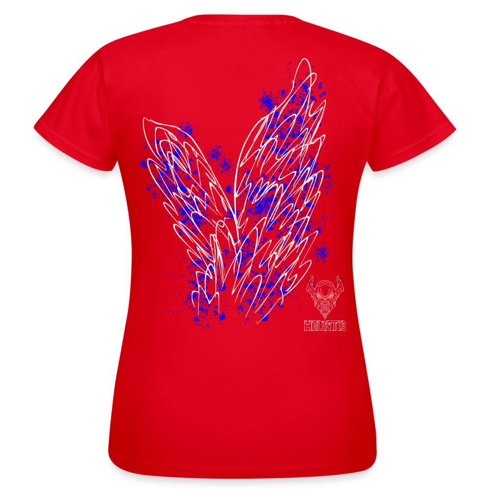 Women T-Shirt Blue Wings - Rot