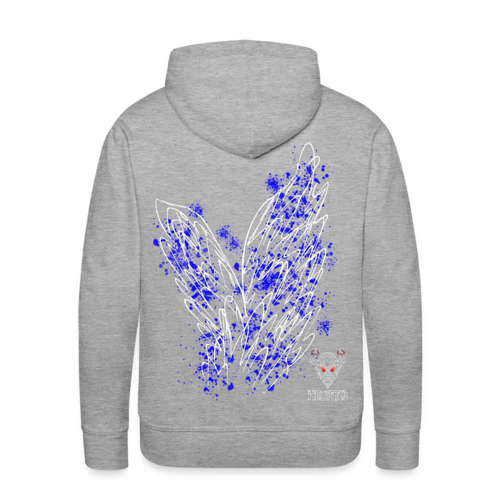 Men Hoodie Blue Wings - Grau meliert