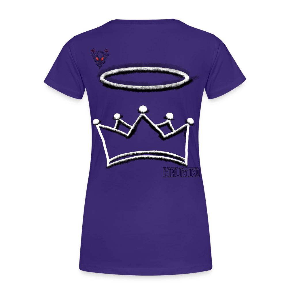 Woman T-Shirt Crown and Ring Dark - Lila