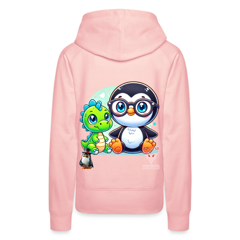 Women Hoodie KasPenguin with Dinosaur - Kristallrosa