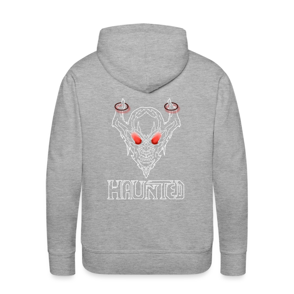 Men Hoodie Deamon White - Grau meliert