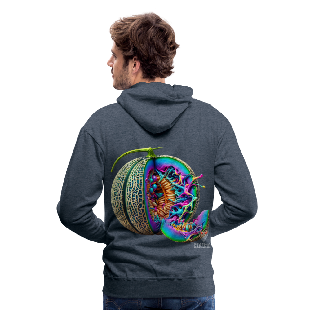 Men Hoodie Neon Melon Art - Jeansblau