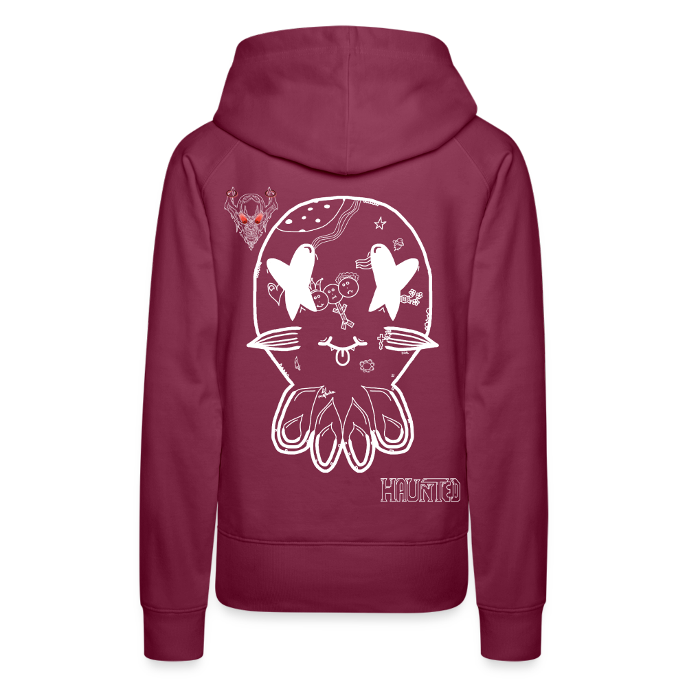 Woman Hoodie Ghost Doodle Light - Bordeaux