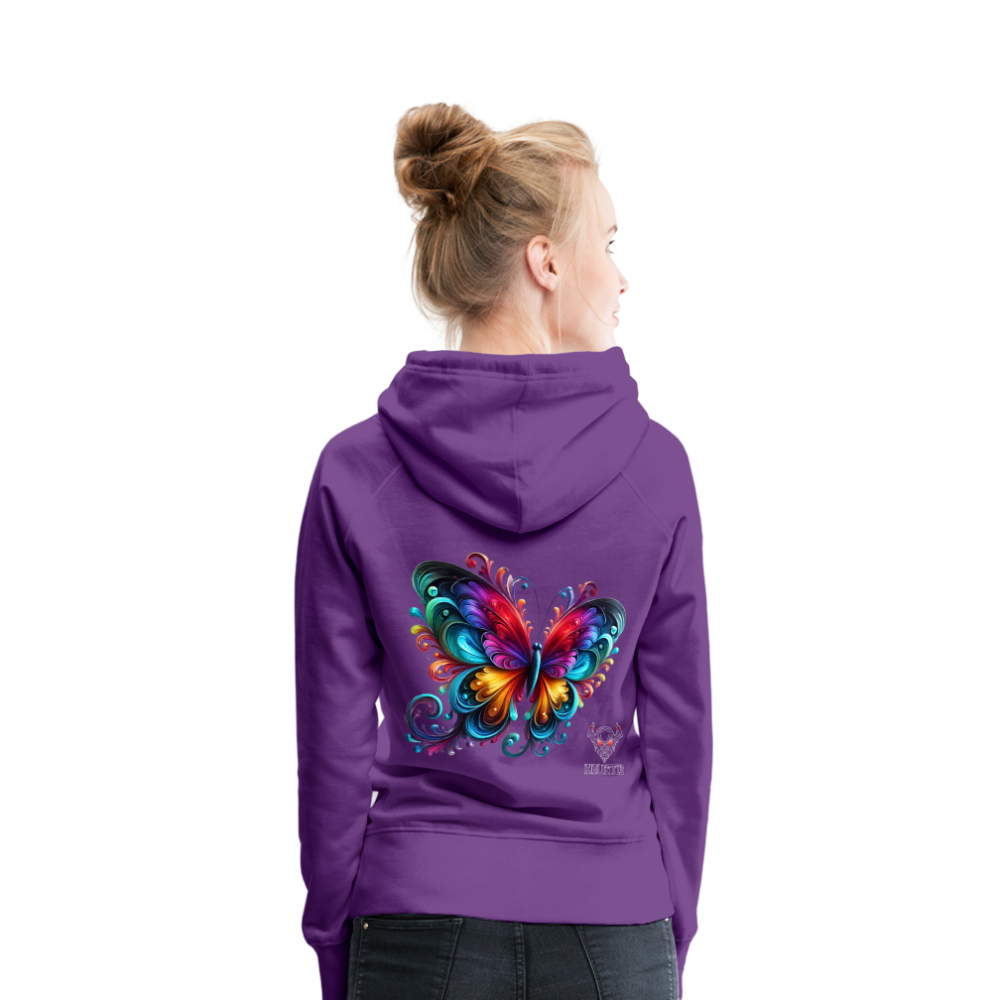 Woman Hoodie Radiant Butterfly Art - Purple