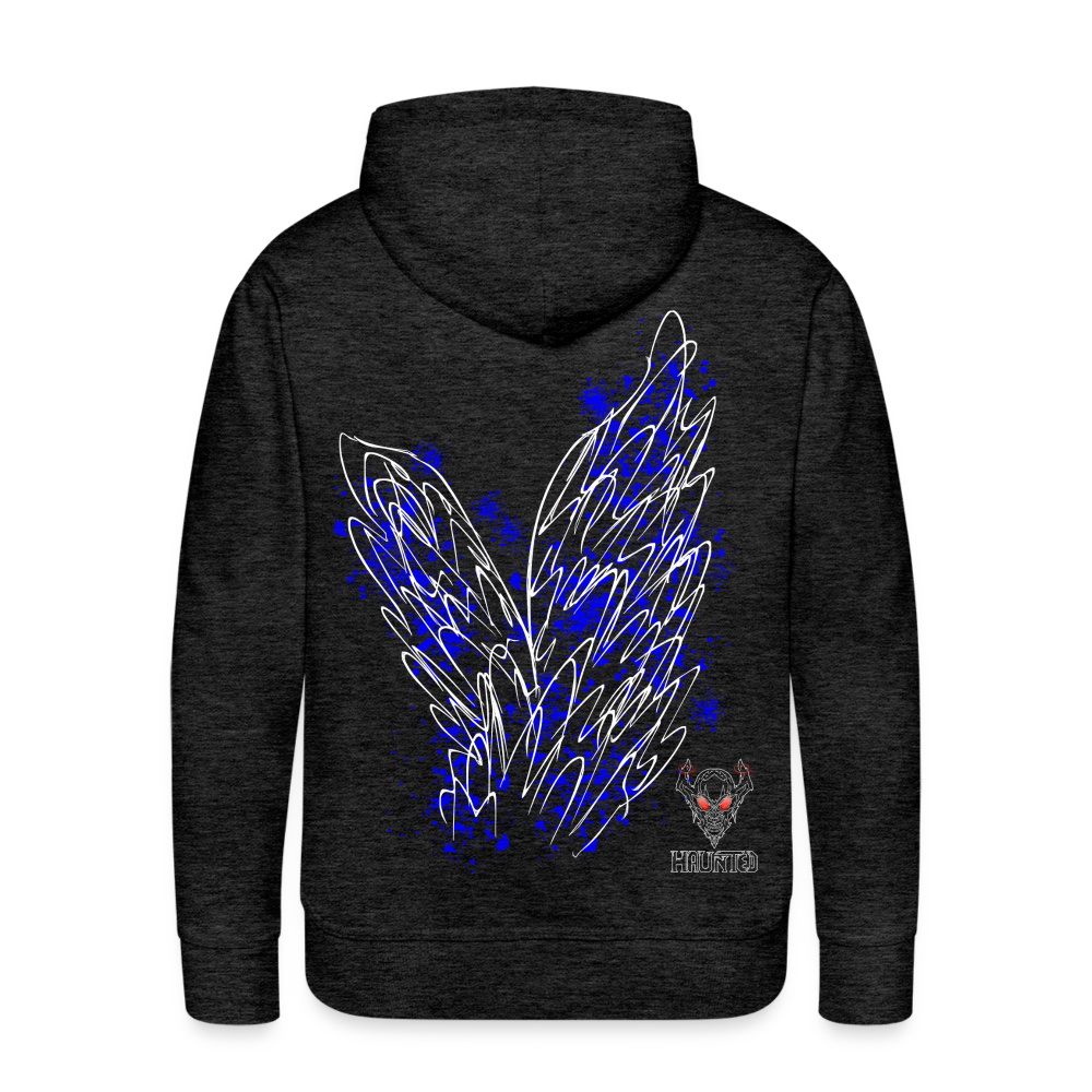 Men Hoodie Blue Wings - Anthrazit