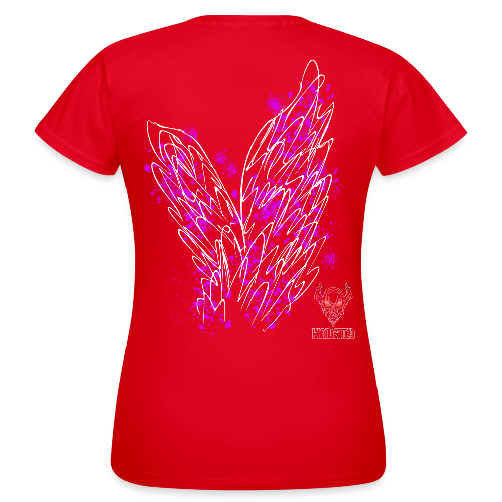 Women T-Shirt Pink Wings - Rot