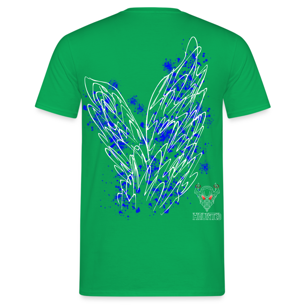 Men T-Shirt Blue Wings - Kelly Green