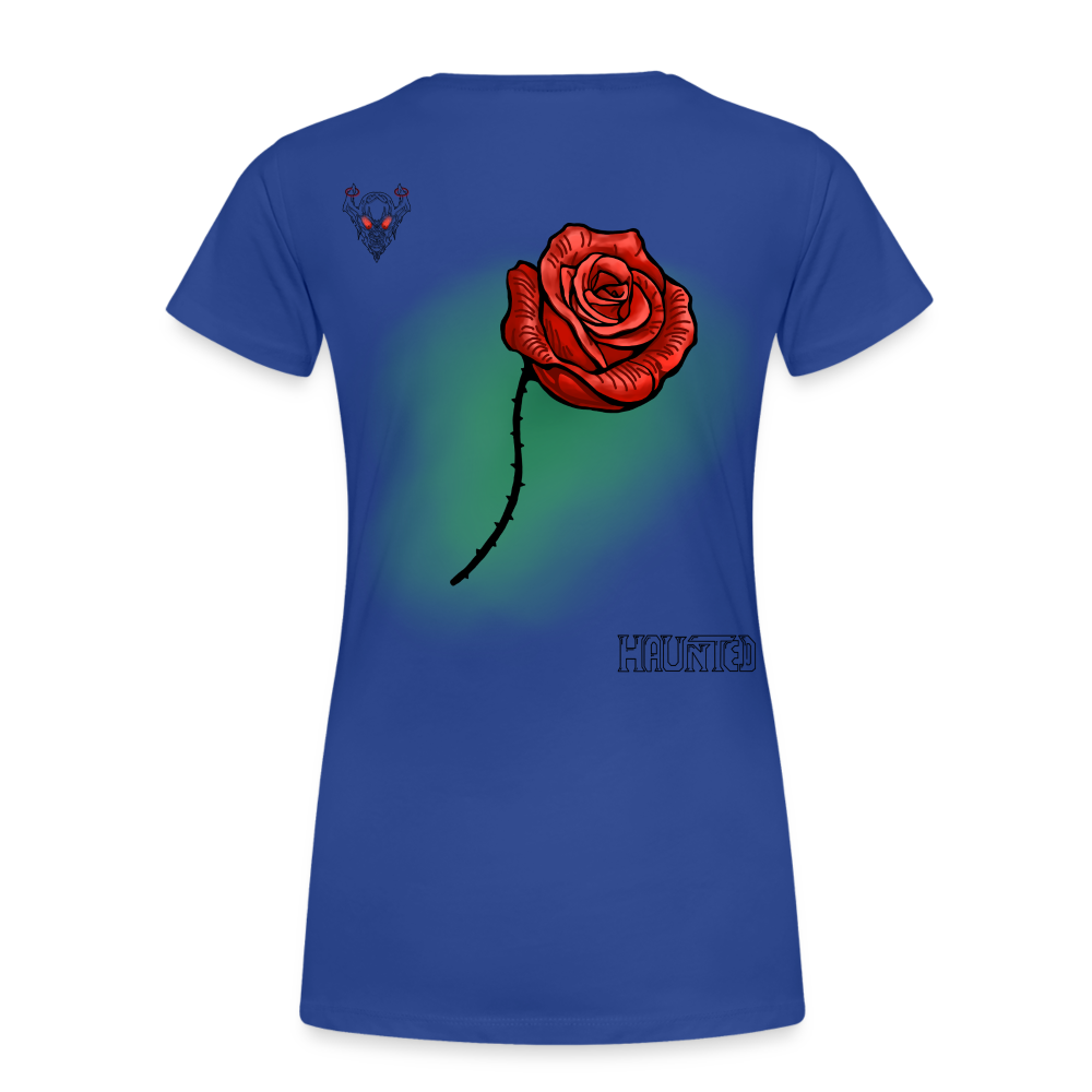 Woman T-Shirt Rose on Green 2 - Königsblau