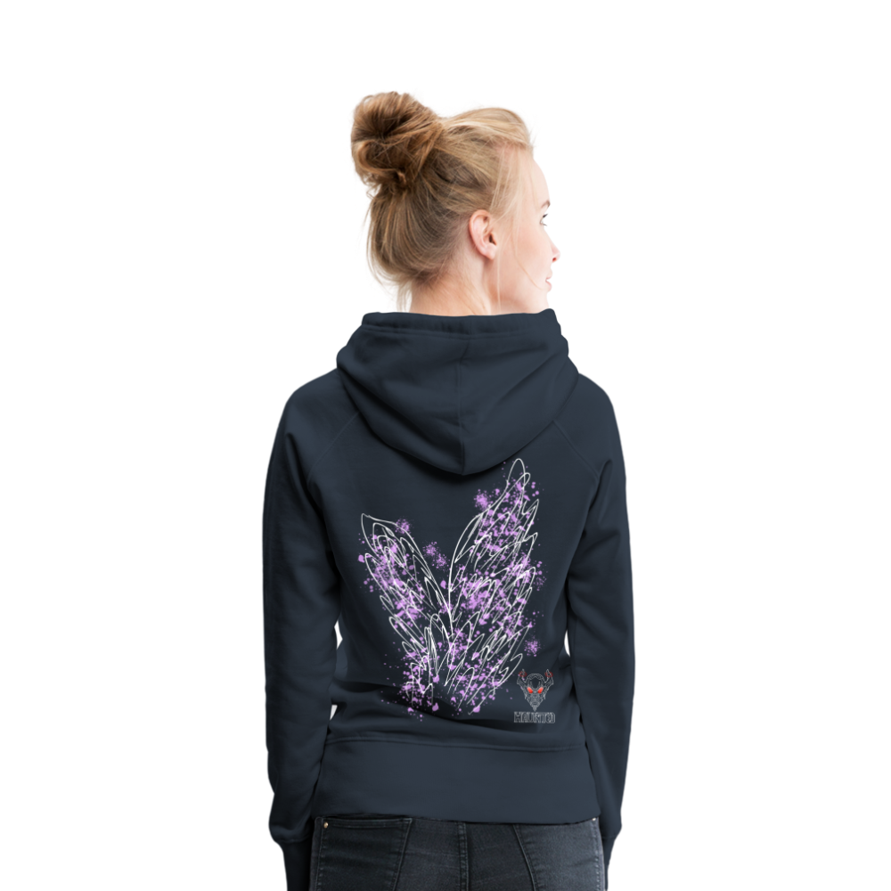 Women Hoodie Light Purple Wings - Navy