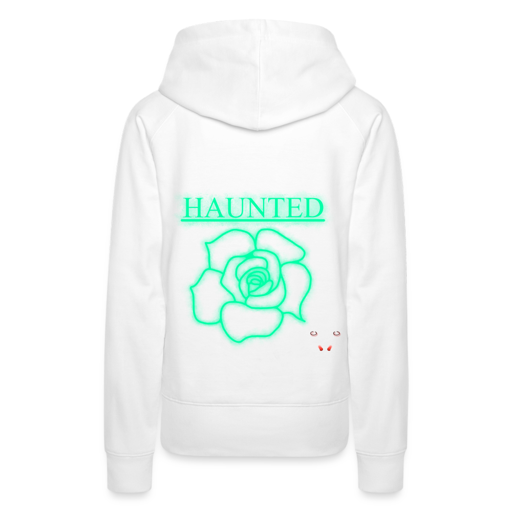Women Hoodie Turquoise Neon Rose - Weiß