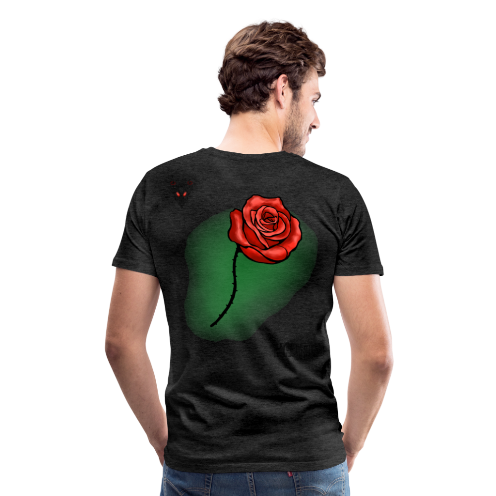 Man T-Shirt Rose on Green 1 - Anthrazit