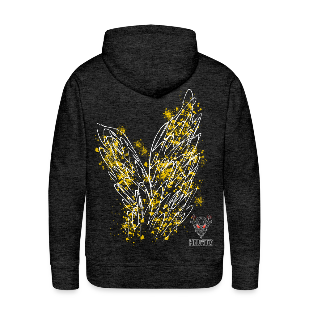 Men Hoodie Yellow Wings - Anthrazit