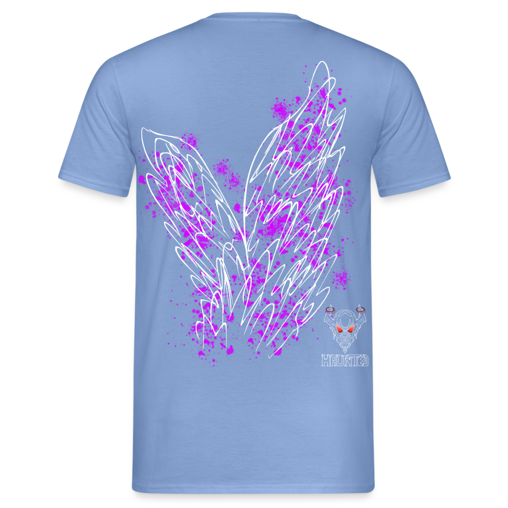 Men T-Shirt Pink Wings - carolina blue