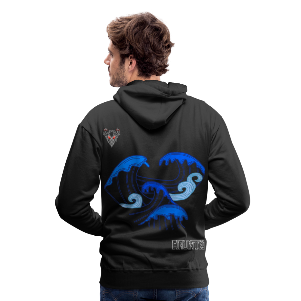 Men Hoodie Waves clean Light - Schwarz