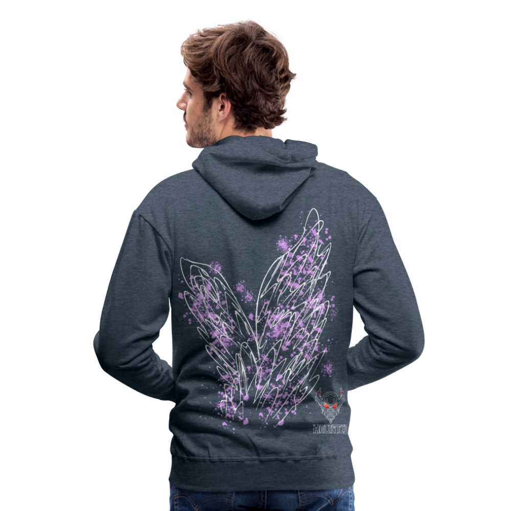 Men Hoodie Light Purple Wings - Jeansblau