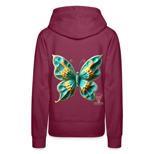 Woman Hoodie Aqua Wing Symphony - Bordeaux