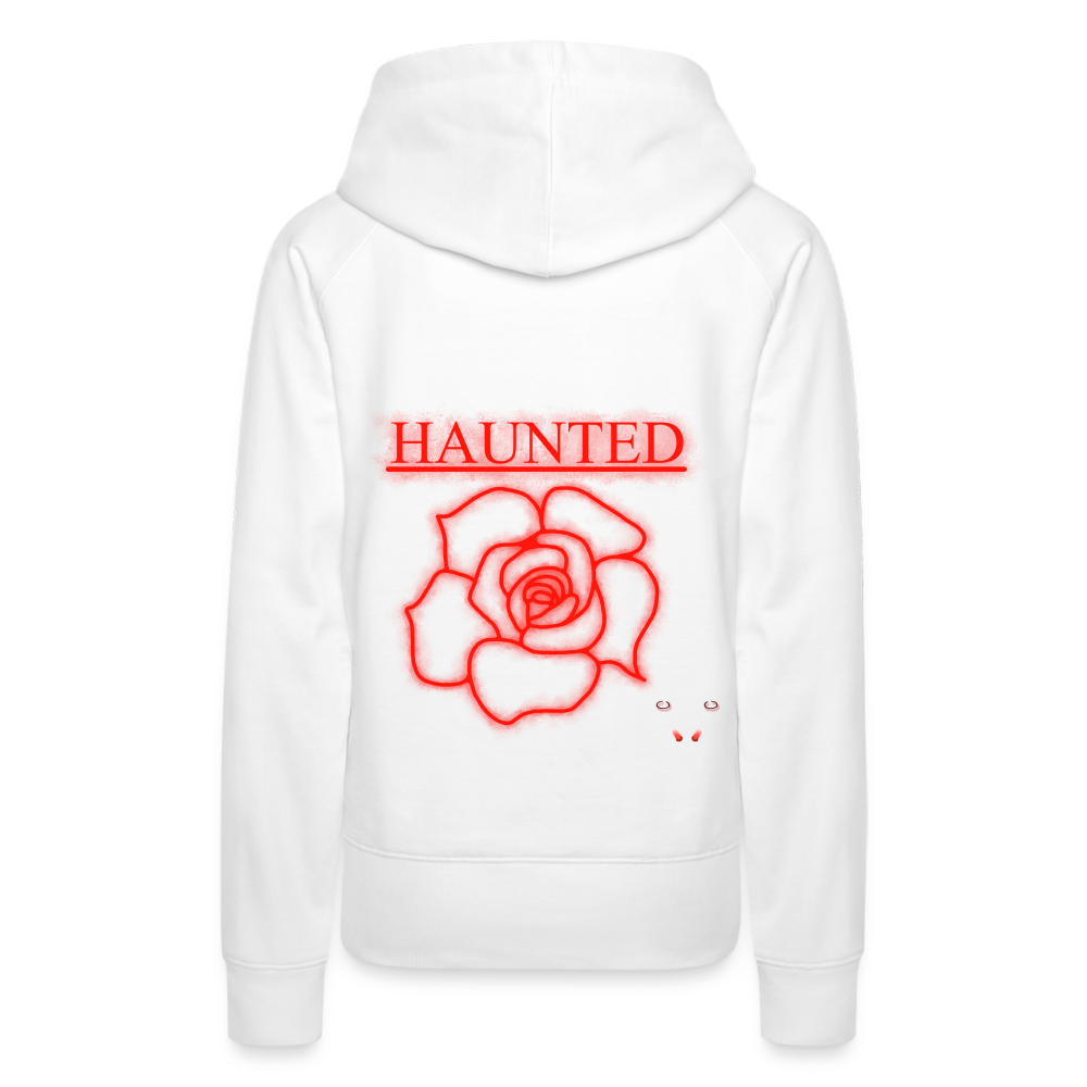 Women Hoodie Red Neon Rose - Weiß