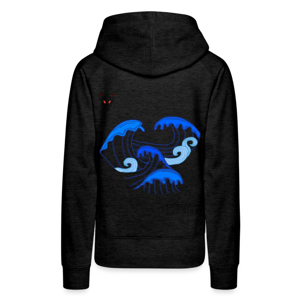 Woman Hoodie Waves clean Dark - Anthrazit