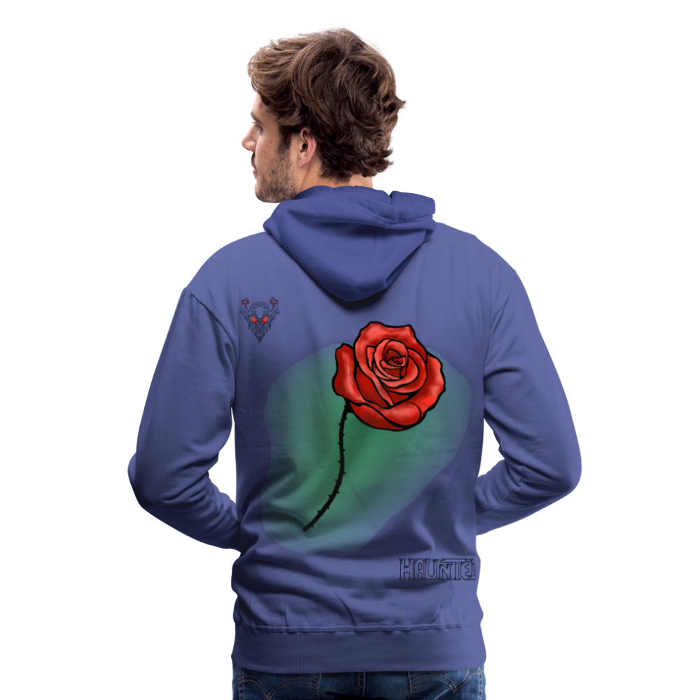 Man Hoodie Rose on Green 1 - Königsblau
