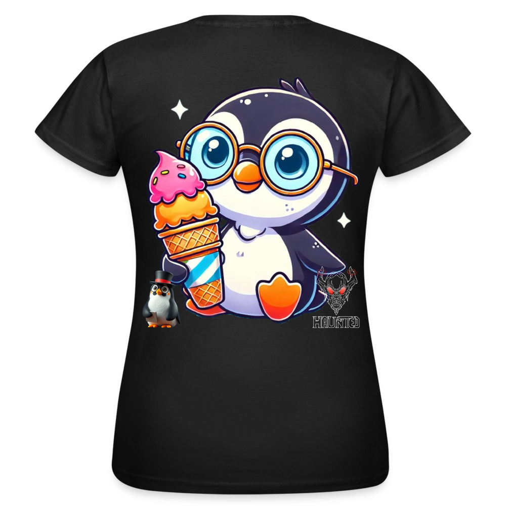 Women T-Shirt KasPenguin with Ice - Schwarz