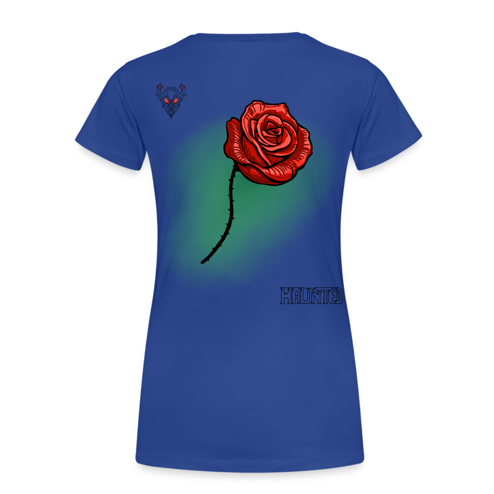 Woman T-Shirt Rose on Green 3 - Königsblau