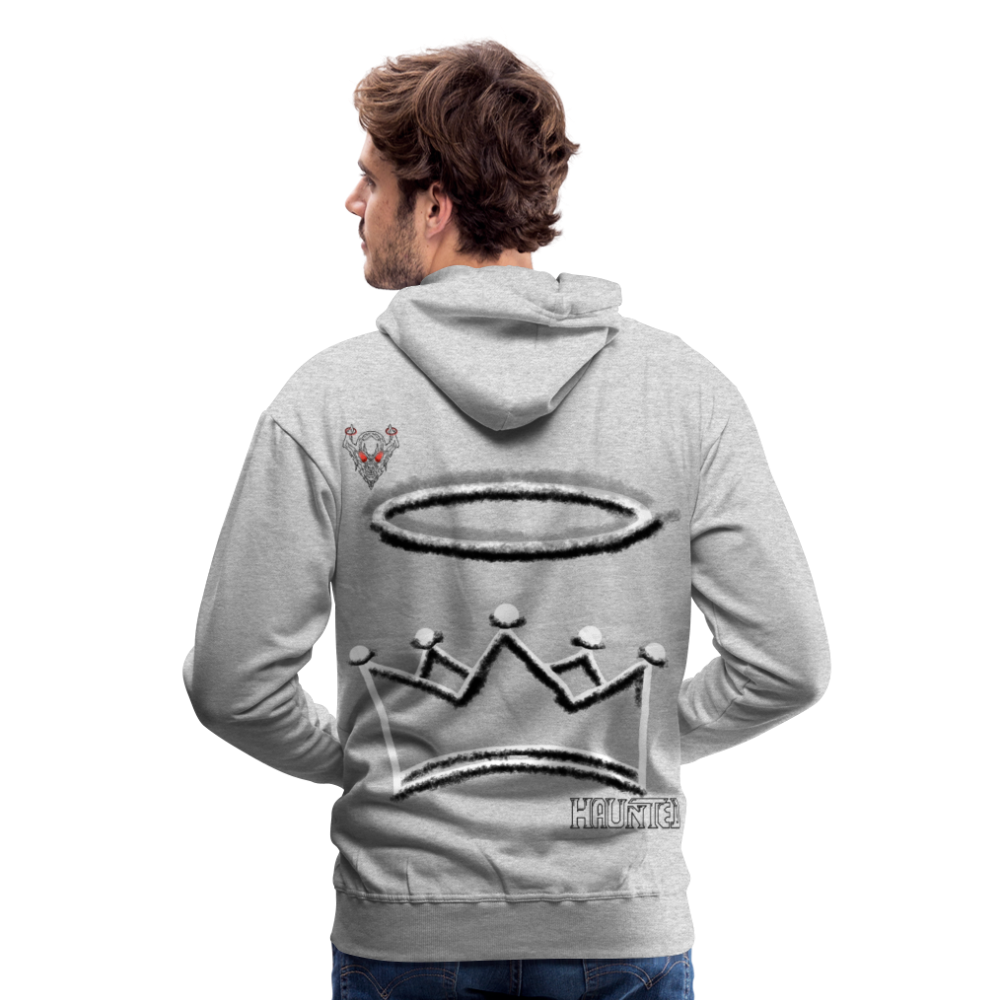Man Hoodie Cown and Ring Dark - Grau meliert