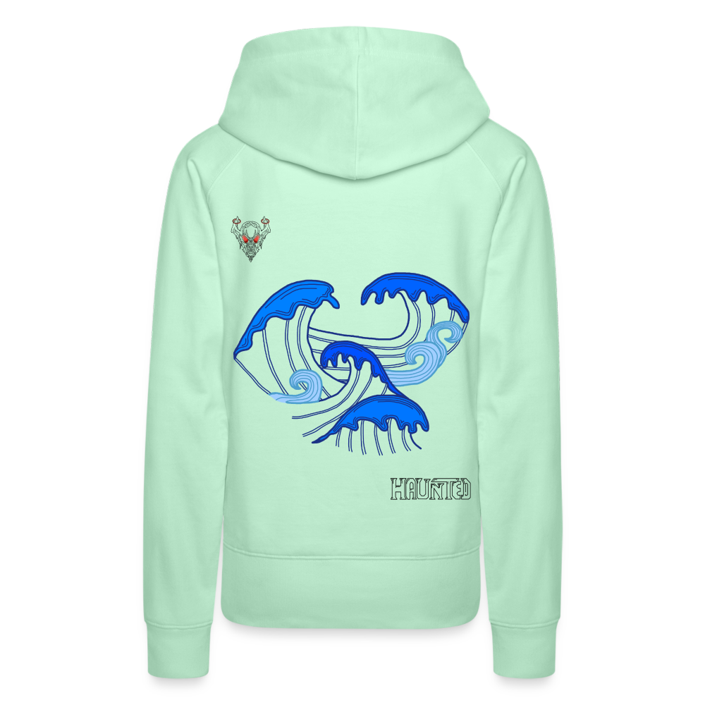 Woman Hoodie Waves clean Dark - helles Mintgrün