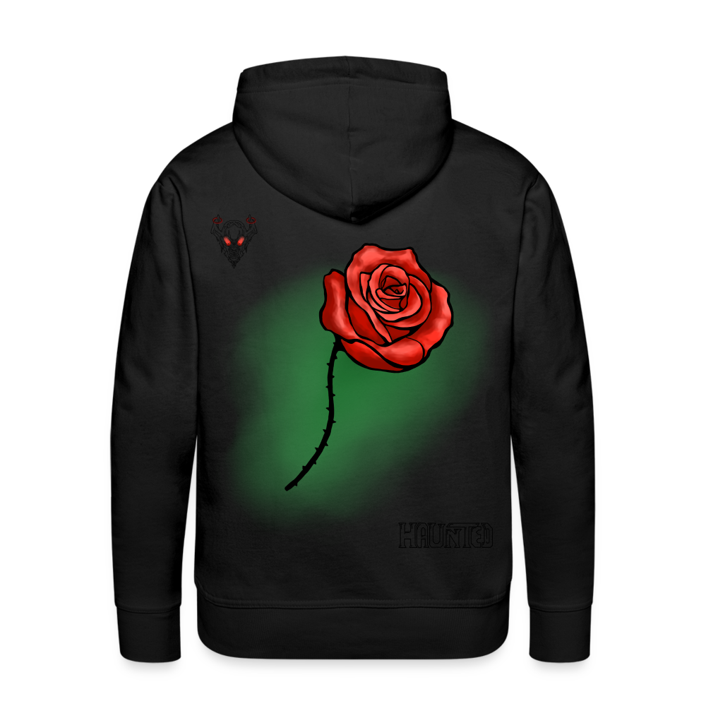 Man Hoodie Rose on Green 1 - Schwarz