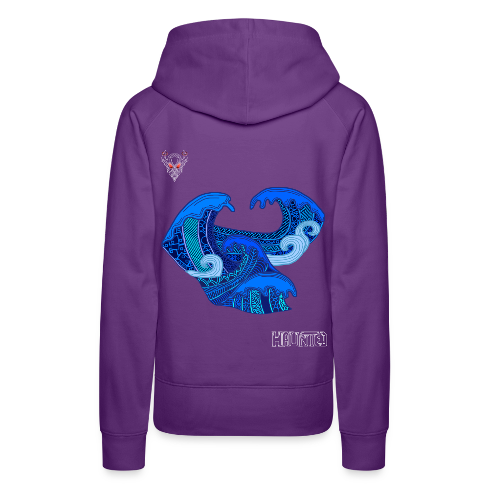 Woman Hoodie Waves Light - Purple