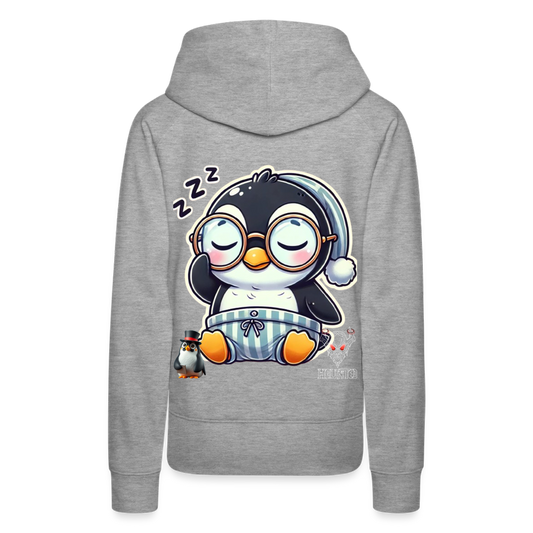 Women Hoodie Sleepy KasPenguin - Grau meliert