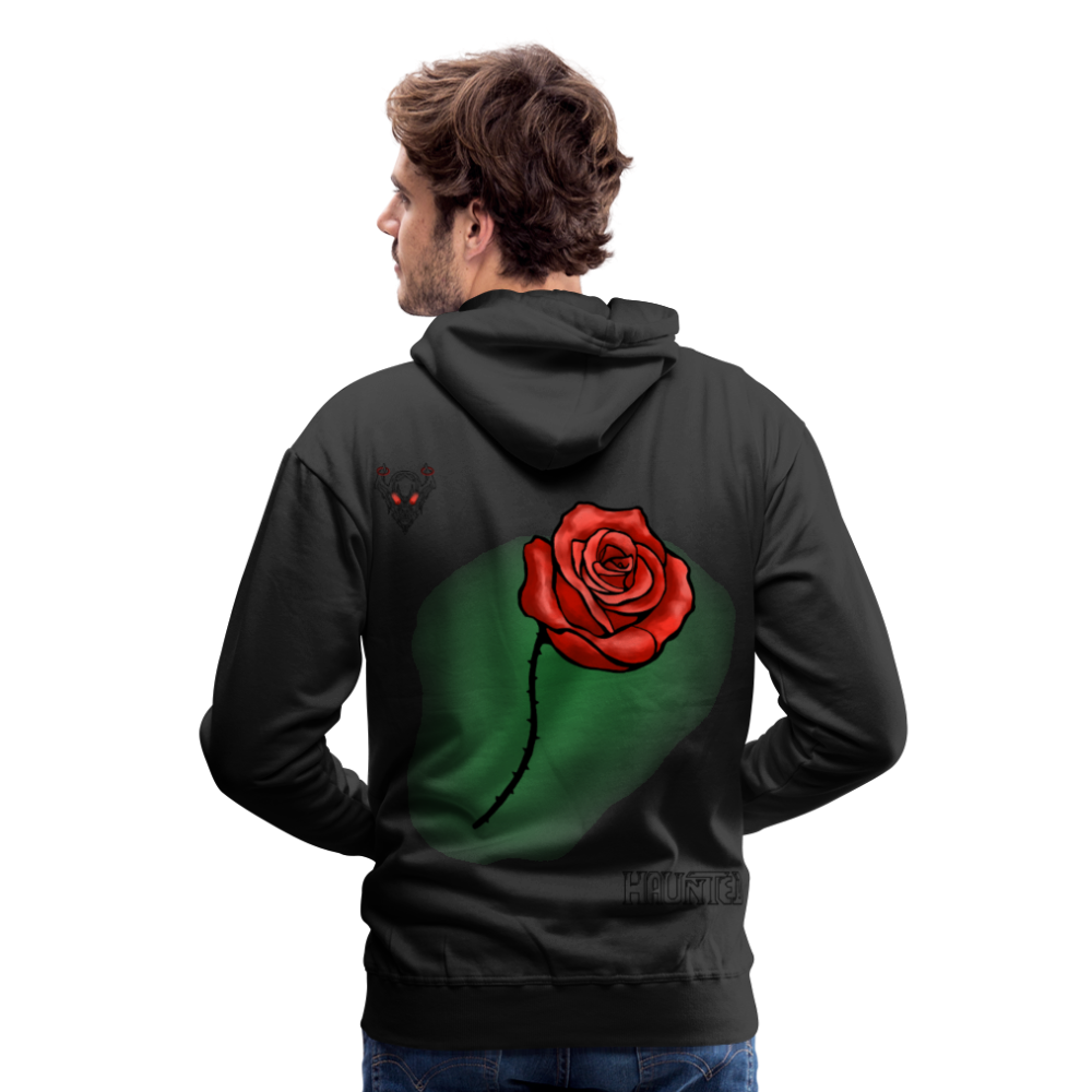 Man Hoodie Rose on Green 1 - Schwarz