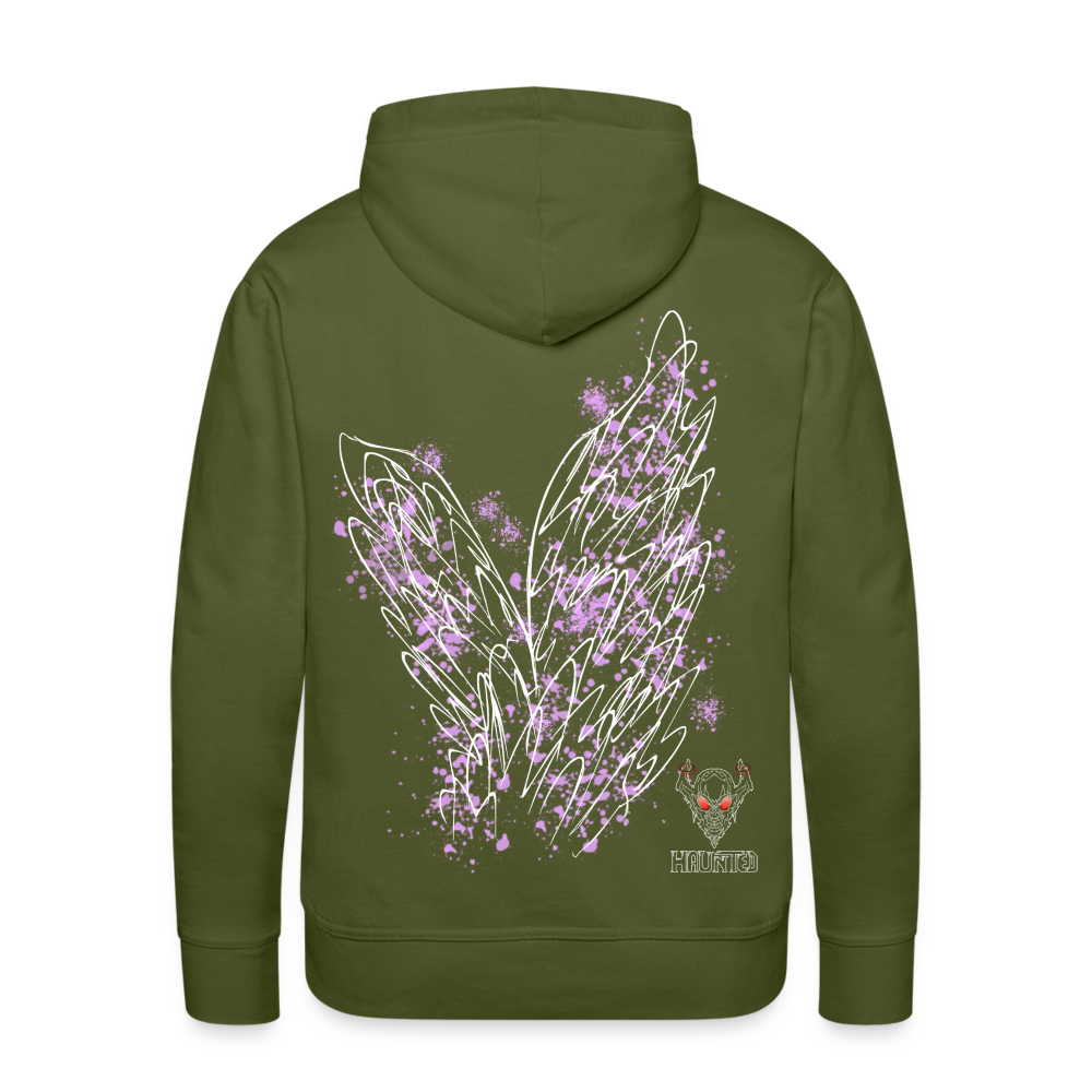 Men Hoodie Light Purple Wings - Olivgrün