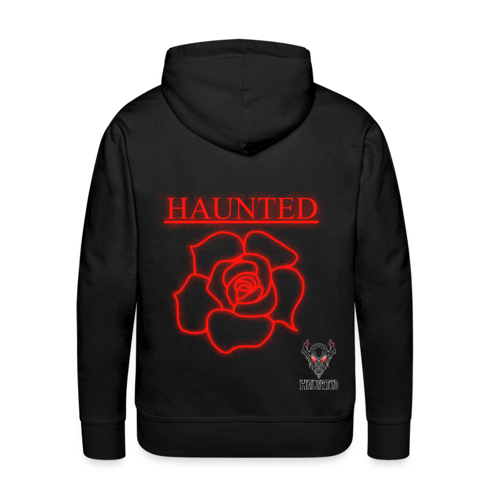 Men Hoodie Red Neon Rose - Schwarz