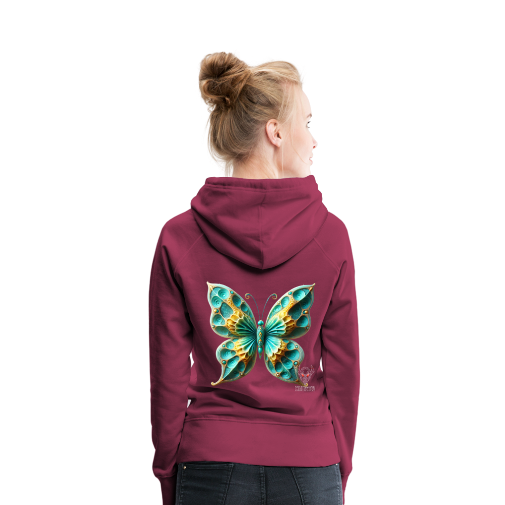 Woman Hoodie Aqua Wing Symphony - Bordeaux